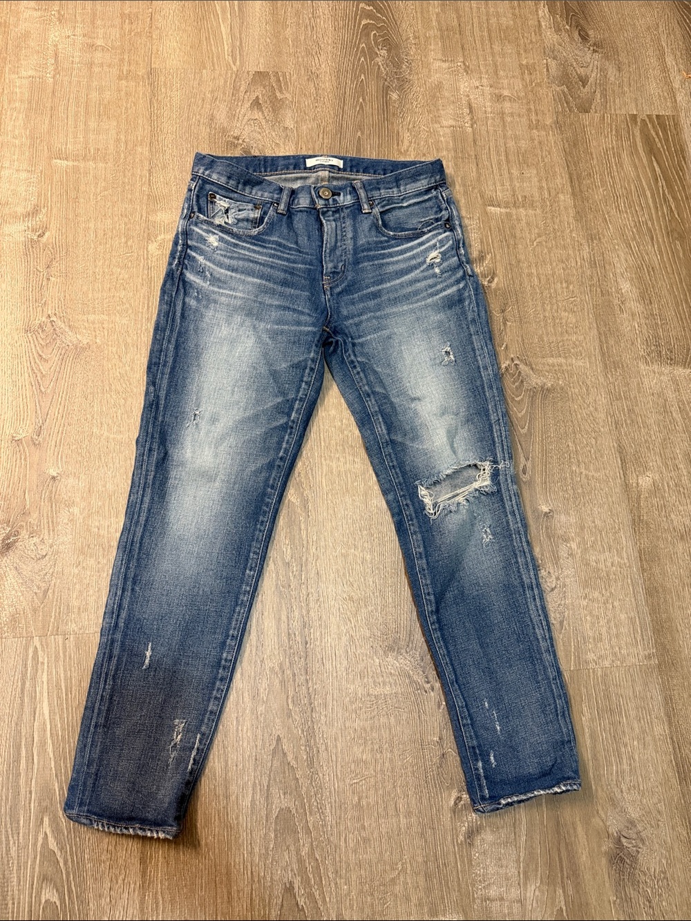 Moussy Vintage Jeans Women's Distressed Tapered Size 28 Blue